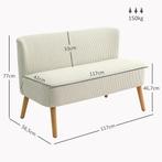 TRUUSK Sofa 2 Zitter Moderne Bank Zonder Armleuning Gestoffe, Huis en Inrichting, Banken | Bankstellen, Verzenden, Nieuw