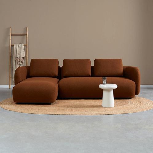 *WOONWINKEL* Bruine Bank Met Chaise Longue Links, Huis en Inrichting, Banken | Bankstellen, Nieuw, Verzenden