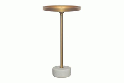 Side table TRAYFUL 60cm wit marble base gouden frame and top, Huis en Inrichting, Tafels | Sidetables, Ophalen of Verzenden