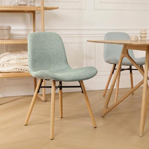 Nolon Nena gestoffeerde eetkamerstoel | Kuipstoel | Groen, Huis en Inrichting, Stoelen, Eén, Overige kleuren, Nieuw, Stof, Verzenden