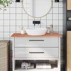 vidaXL Wastafelblad 100x60x1,5 cm massief beukenhout, Huis en Inrichting, Keuken | Keukenelementen, Verzenden, Nieuw, Bruin