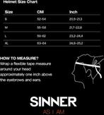 SINNER - Typhoon Visor - Mat Wit- Unisex - Maat 53, Sport en Fitness, Skiën en Langlaufen, Ophalen of Verzenden, Gebruikt