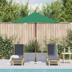 vidaXL Parasol met houten paal 150x200 cm groen, Tuin en Terras, Parasols, Verzenden, Nieuw, 1 tot 2 meter