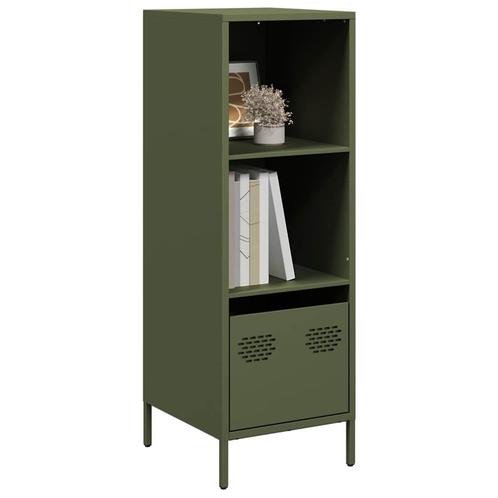 vidaXL buffetkast 35x39x103,5 cm staal olijfgroen, Huis en Inrichting, Kasten | Buffetkasten, Nieuw, Metaal, Verzenden