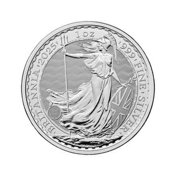 Zilveren Britannia munt 2025 1 troy ounce beschikbaar voor biedingen