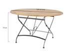 Bellini dining tuintafel 120 cm rond opvouwbaar teak 4, Ophalen of Verzenden, Nieuw, Teakhout