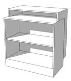SUPER HIGH GLOSSY toonbank met planken wit 100 cm, Zakelijke goederen, Kantoor en Winkelinrichting | Winkel en Inventaris