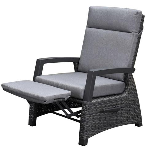 Dallas lounge tuinstoel verstelbaar met voetensteun, Tuin en Terras, Tuinstoelen, Nieuw, Wicker, Ophalen of Verzenden