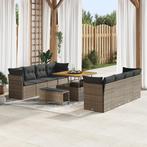 vidaXL 11-delige Tuinbankenset met kussens poly rattan, Tuin en Terras, Verzenden, Nieuw, Wicker