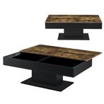 Salontafel Lünen met opbergruimte 110x60x40 cm zwart hout, Verzenden, Nieuw