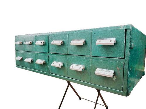 Archiefkast - industrieel ontwerp - IJzer - Grote, Antiek en Kunst, Antiek | Wandborden en Tegels