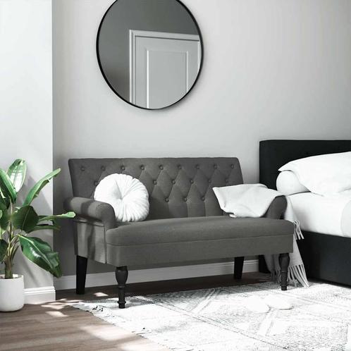 vidaXL Bankje met rugleuning 120x62x75,5 cm stof donkergrijs, Huis en Inrichting, Banken | Bankstellen, Nieuw, Stof, Verzenden