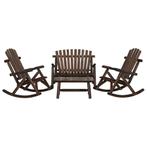 vidaXL 4-delige Loungeset massief vurenhout, Verzenden, Nieuw, Hout, Loungeset