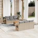 vidaXL 7-delige Loungeset met kussens poly rattan beige, Verzenden, Nieuw, Rotan, Loungeset