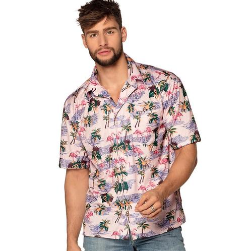 Hawaiiblouse Flamingo Roze Man, Kleding | Dames, Carnavalskleding en Feestkleding, Nieuw, Ophalen of Verzenden