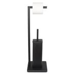 Moderne zwarte toiletborstel met wc-rolhouder - 63cm hoog..., Ophalen of Verzenden, Nieuw
