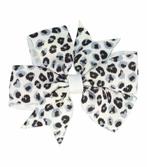 Haarspeld Duckklem Strik Stof 6,5cm Panter Print Zwart Wit, Verzenden, Nieuw