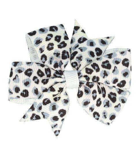 Haarspeld Duckklem Strik Stof 6,5cm Panter Print Zwart Wit, Sieraden, Tassen en Uiterlijk, Uiterlijk | Haarverzorging, Verzenden