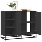 vidaXL Dressoir 92x35x76 cm bewerkt hout zwart, Huis en Inrichting, Verzenden, Nieuw, Overige houtsoorten