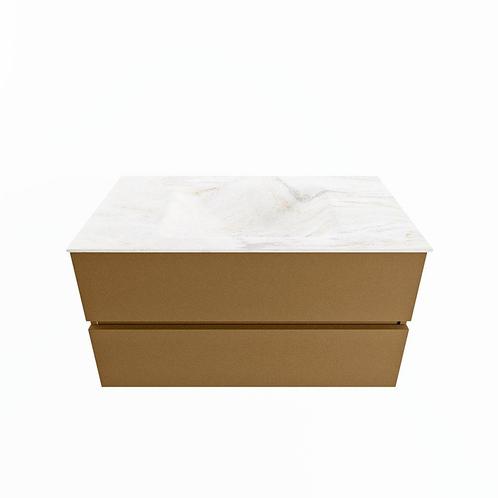 MONDIAZ VICA-DLUX 90cm badmeubel onderkast Oro 2 lades., Doe-het-zelf en Verbouw, Sanitair, Bad, Nieuw, Ophalen of Verzenden