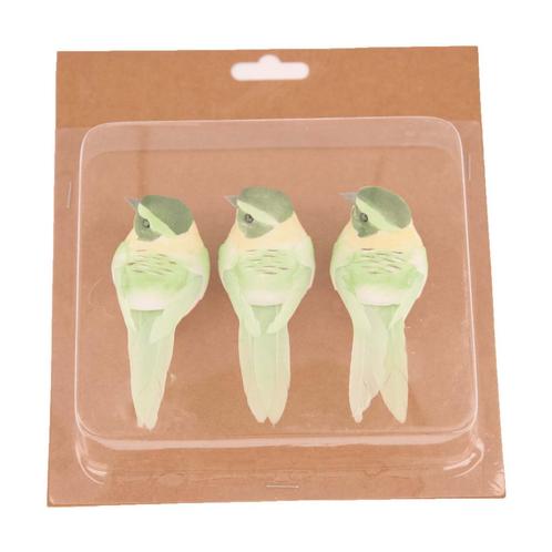 Bird on clip 10.5x3.5x3.5cm 3 stuks - Groen Vogeltje op clip, Hobby en Vrije tijd, Knutselen, Nieuw, Ophalen of Verzenden