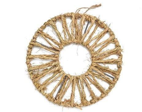Metalen ring met Raffia krans 48 cm per stuk, Huis en Inrichting, Woonaccessoires | Kunstplanten en Kunstbloemen, Nieuw, Ophalen of Verzenden