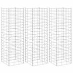 vidaXL Schanskorf plantenbakken 3 st verhoogd 30x30x100 cm, Verzenden, Minder dan 60 cm, Nieuw, Metaal