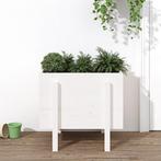 vidaXL Plantenbak 62x50x57 cm massief grenenhout wit, Tuin en Terras, Bloembakken en Plantenbakken, Verzenden, Nieuw, 60 tot 100 cm
