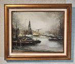 Jan Bévort (1917-1996) - Havengezicht met boten, Antiek en Kunst, Kunst | Schilderijen | Klassiek