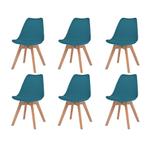 vidaXL Eetkamerstoelen 6 st kunststof turquoise, Huis en Inrichting, Stoelen, Verzenden, Nieuw