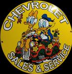 Donald Duck - 1 reclame bord CHEVROLET, Nieuw