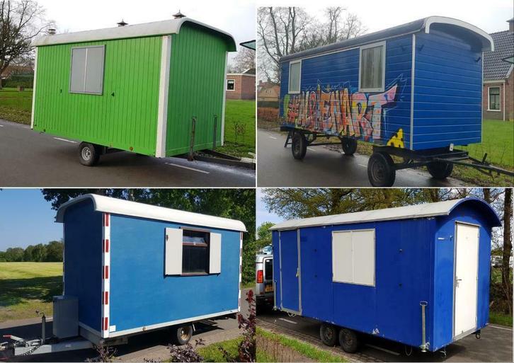 Gezocht pipowagen, schaftwagen, kantoorunit, bouwkeet,, Zakelijke goederen, Machines en Bouw | Keten en Containers, Verzenden
