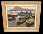 Antoni Sala Herrero (1927-2012) - Barcas en el muelle, Antiek en Kunst, Kunst | Schilderijen | Klassiek