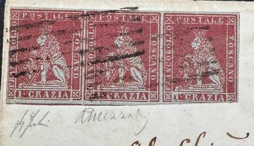 Italiaanse oude staten - Toscane - 1 Crazie Carmine op, Postzegels en Munten, Postzegels | Europa | Italië