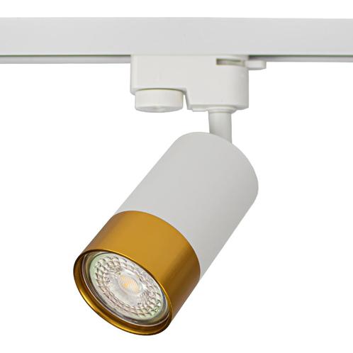 LED 1-fase Railspot | Wit en Goud | GU10 fitting, Huis en Inrichting, Lampen | Spots, Metaal of Aluminium, Ophalen of Verzenden