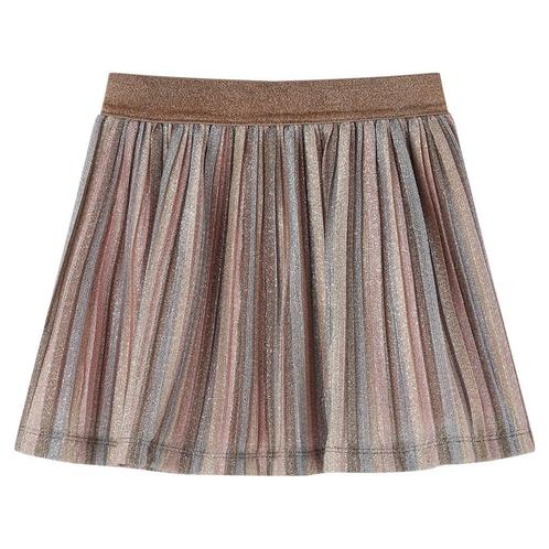 vidaXL Kinderrokje geplooid met glitters 140 bruin en roze, Kinderen en Baby's, Kinderkleding | Overige, Nieuw, Verzenden