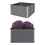 vidaXL Plantenbak verhoogd 100x100x54 cm HKC grijs, Tuin en Terras, Bloembakken en Plantenbakken, 100 cm of meer, Verzenden, Nieuw