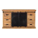 Dressoir Mangohout Milan 260 cm, Nieuw, 25 tot 50 cm, 200 cm of meer, Industriële meubels