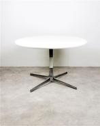 Arper Fred designtafel  aluminium poot met wit blad  (4x), 50 tot 100 cm, Overige houtsoorten, Rond, Design