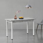 Eettafel Den Haag 120x60x75 cm betonkleurig en wit, Nieuw, Verzenden