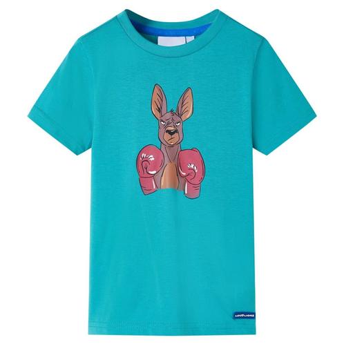 vidaXL Kindershirt met korte mouwen 92 donkermintkleurig, Kinderen en Baby's, Kinderkleding | Overige, Nieuw, Verzenden