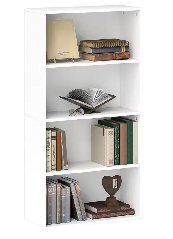 4-Lagen Boekenkast – Witte Opbergkast met Verstelbare Plank, Huis en Inrichting, Kasten | Boekenkasten, Nieuw, Verzenden