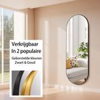 LoXa Passpiegel Ovalo Zwart – 160x60 cm – Ophangbaar – Zwart, Huis en Inrichting, Woonaccessoires | Spiegels, Verzenden, Nieuw
