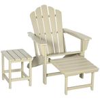 TRUUSK Adirondack Tuinstoel Met Bijzettafel En Voetenbankje,, Verzenden, Nieuw
