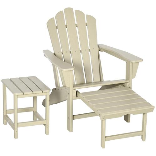 TRUUSK Adirondack Tuinstoel Met Bijzettafel En Voetenbankje,, Tuin en Terras, Overige Tuin en Terras, Nieuw, Verzenden