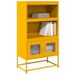 vidaXL buffetkast 68x39x123 cm staal mosterdgeel, Huis en Inrichting, Kasten | Buffetkasten, Verzenden, Nieuw, Metaal