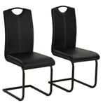 vidaXL Eetkamerstoelen 2 st kunstleer zwart, Huis en Inrichting, Stoelen, Verzenden, Nieuw, Zwart