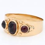 Zonder Minimumprijs - Ring - 14 karaat Geel goud - Granaat, Sieraden, Tassen en Uiterlijk, Ringen, Nieuw
