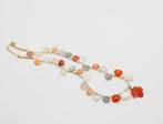 Halsketting - 18 karaat Geel goud Chalcedoon - Carneool, Sieraden, Tassen en Uiterlijk, Kettingen, Nieuw