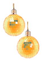 2x Discobal Ø 10 cm LED Iridescent Oranje  Discobol Klein Sp, Ophalen of Verzenden, Nieuw, Feestartikel, Carnaval